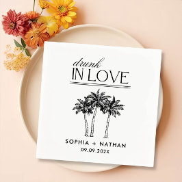 Servilleta De Papel Borracho Enamorado Personalizado Boda De Playa