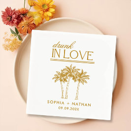 Servilleta De Papel Borracho Enamorado Personalizado Boda De Playa