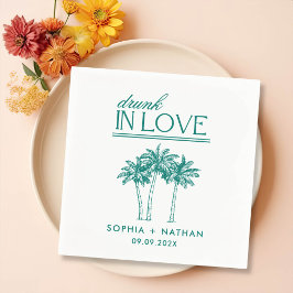 Servilleta De Papel Borracho Enamorado Personalizado Boda De Playa
