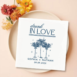 Servilleta De Papel Borracho Enamorado Personalizado Boda De Playa