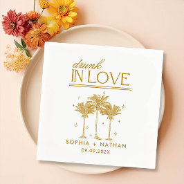 Servilleta De Papel Borracho Enamorado Personalizado Boda De Playa