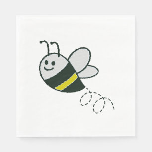 Servilleta De Papel Borroidery Print Cute Bee Baby Shower