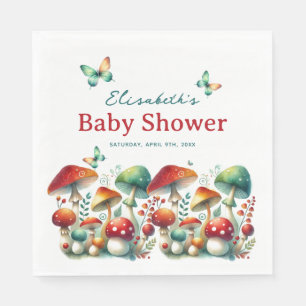 Servilleta De Papel Bosque Caprichoso Champiñón Baby Shower