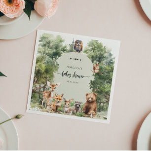 Servilleta De Papel Bosque Comienza la aventura Baby Shower
