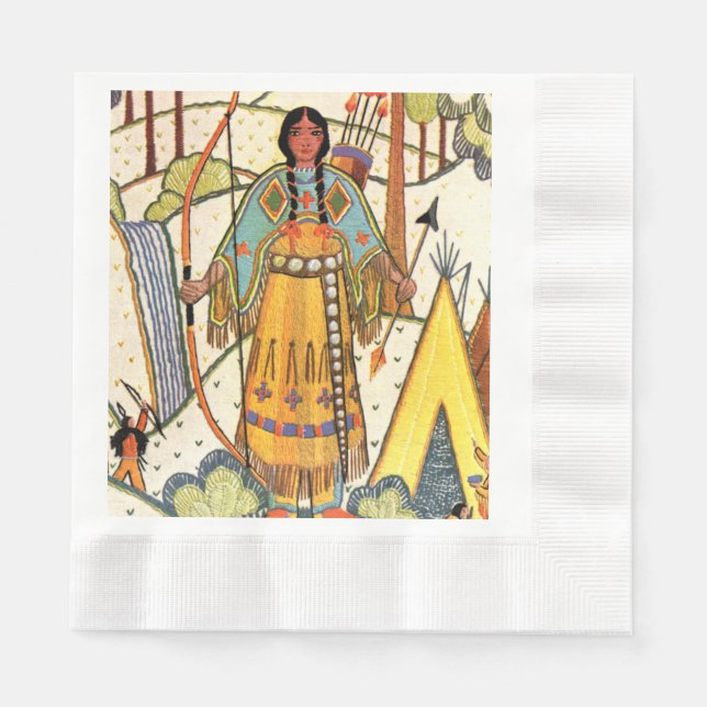 Servilleta De Papel Bosque de aldea de nativas nativas nativas nativas (Anverso)