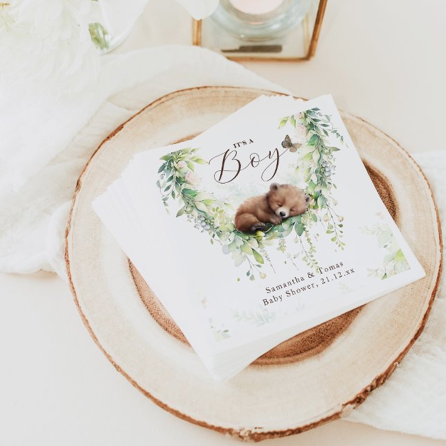 Servilleta De Papel Bosque de animales de bosque vegetación Bebé ducha (Subido por el creador)
