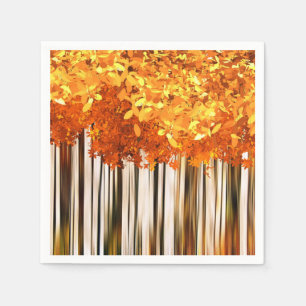 Servilleta De Papel Bosque de arce otoñal gris blanco naranja