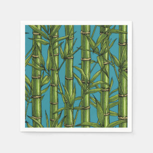 Servilleta De Papel Bosque de bambú en azul