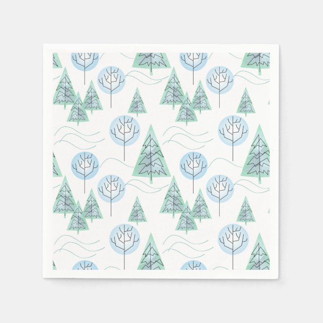 Servilleta De Papel Bosque de navidades, árboles de Navidad, árboles,  (Anverso)