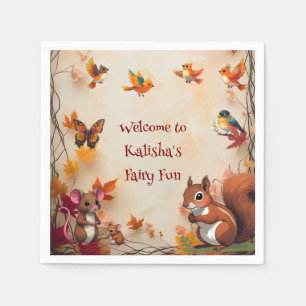 Servilleta De Papel Bosque de otoño de fantasía encantada Animales