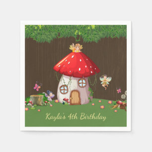 Servilleta De Papel Bosque del arbolado, cumpleaños de hadas