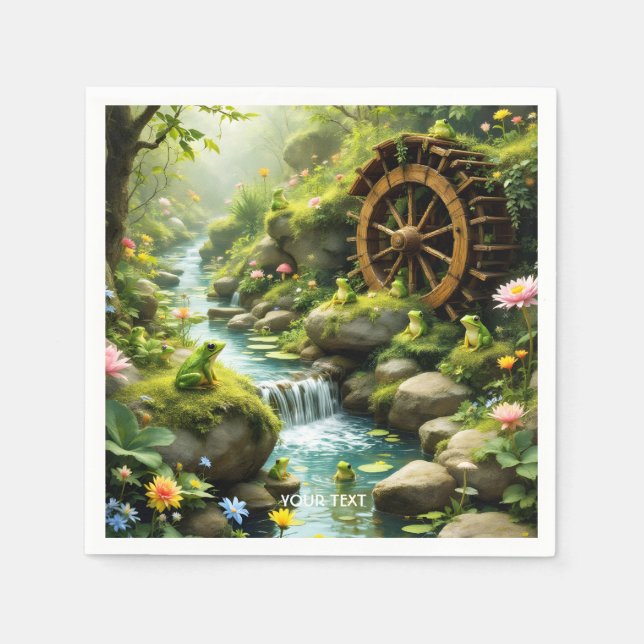 Servilleta De Papel Bosque del río Fantasy Cute Frog (Anverso)
