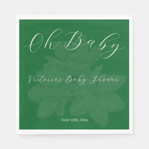 Servilleta De Papel Bosque elegante y verde salvia "Oh Baby" Ducha de
