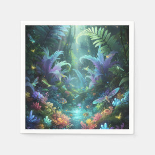 Servilleta De Papel Bosque Encantado Bioluminiscente Selva Mágica