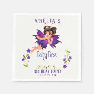 Servilleta De Papel Bosque encantado del primer cumpleaños del primer