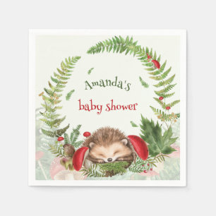 Servilleta De Papel Bosque florestal floral bebé erizo baby shower