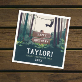 Servilleta De Papel Bosque Genial de Tirolina Cumpleaños al Aire Libre