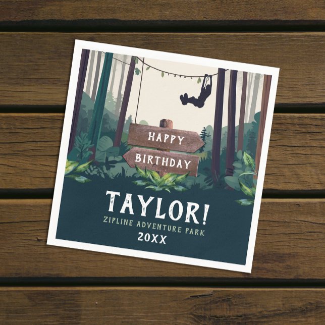 Servilleta De Papel Bosque Genial de Tirolina Cumpleaños al Aire Libre (Subido por el creador)