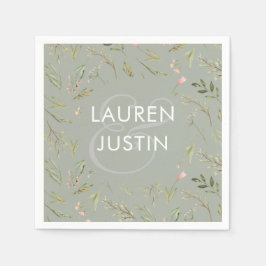 Servilleta De Papel Bosque mágico | Papel de monograma Boda