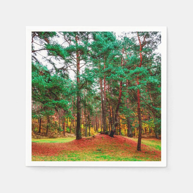 Servilleta De Papel Bosque mixto de otoño (Anverso)