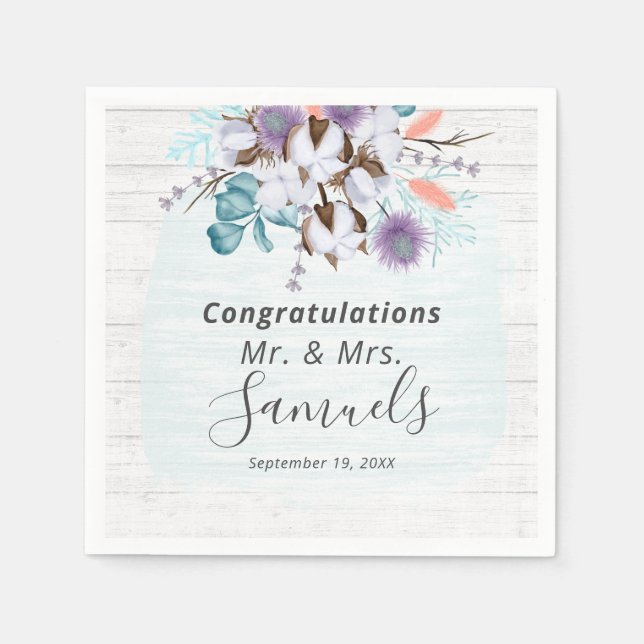 Servilleta De Papel Bosque rústico botánico de algodón del sur (Anverso)