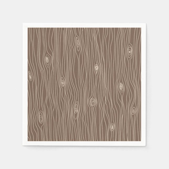 Servilleta De Papel Bosque rústico caprichoso de grano de madera (Anverso)