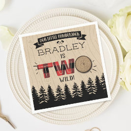 Servilleta De Papel Bosque rústico Plaid Lumberjack Boys 2º cumpleaños