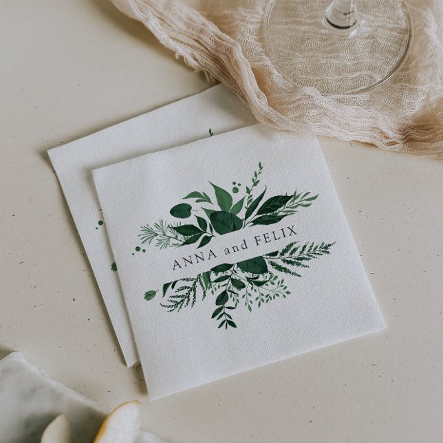 Servilleta De Papel Bosque silvestre | Boda Botánico Personalizado (Subido por el creador)