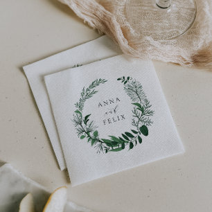 Servilleta De Papel Bosque silvestre   Boda de guirnaldas botánicas