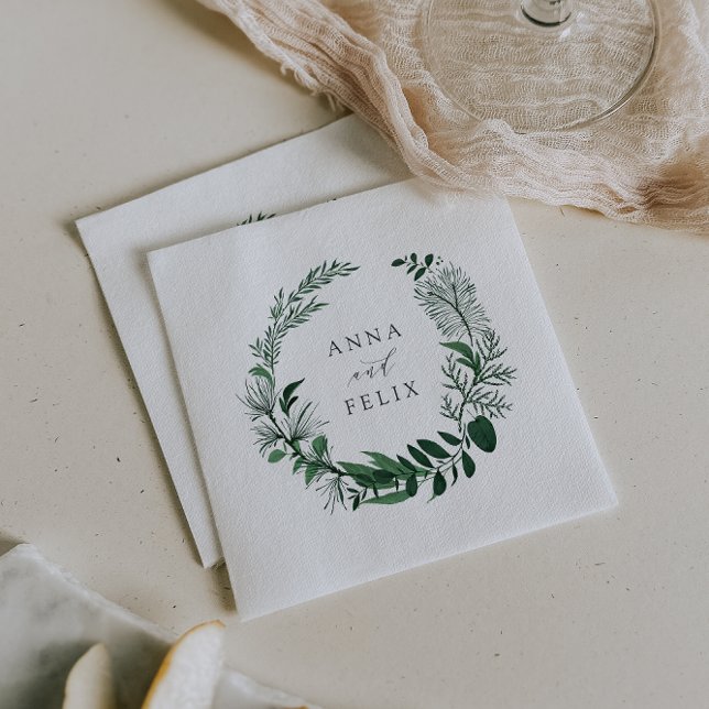 Servilleta De Papel Bosque silvestre | Boda de guirnaldas botánicas (Subido por el creador)