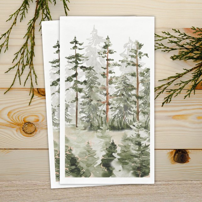 Servilleta De Papel Bosque Verde Acuarela (Subido por el creador)