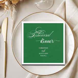 Servilleta De Papel Bosque Verde Cena de Ensayo de Caligrafía Elegante