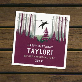 Servilleta De Papel Bosque Zipline Guay Burgundy al aire libre
