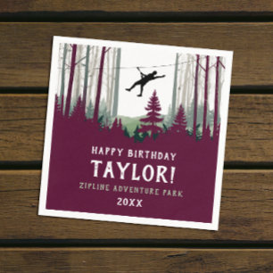 Servilleta De Papel Bosque Zipline Guay Burgundy al aire libre