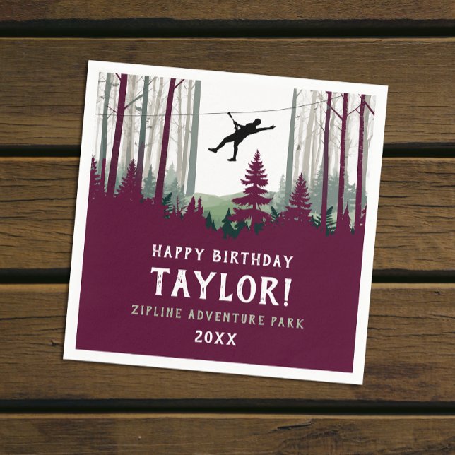 Servilleta De Papel Bosque Zipline Guay Burgundy al aire libre (Subido por el creador)