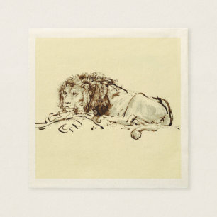 Servilleta De Papel Bosquejo de la tinta de Rembrandt del vintage de