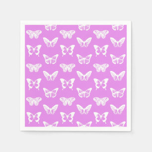 Servilleta De Papel Bosquejo, orquídea y blanco de la mariposa