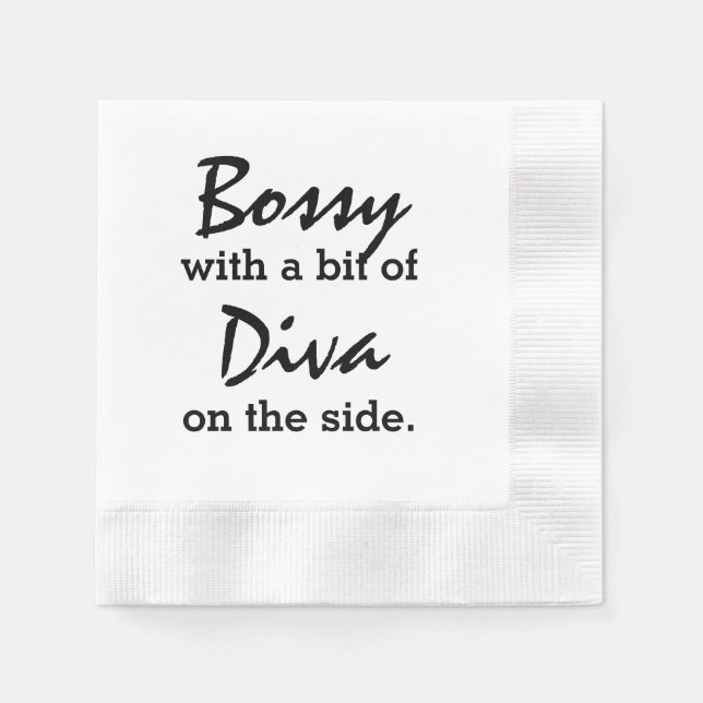 Servilleta De Papel Bossy con un poco de diva (Anverso)