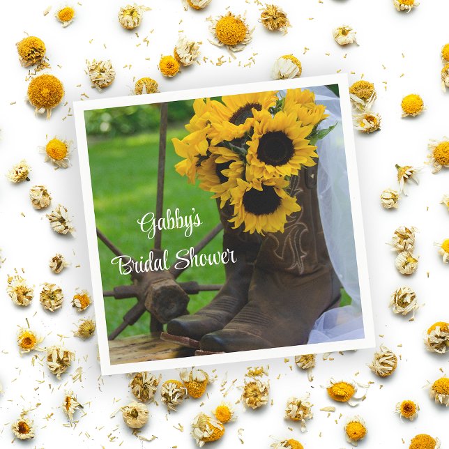 Servilleta De Papel Bostezo de girasol rústico de botas de vacuno occi (Subido por el creador)