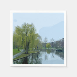 Servilleta De Papel Boston Public Garden Massachusetts Painting
