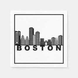Servilleta De Papel Boston Skyline Silhouette 