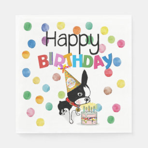 Servilleta De Papel boston terrier cumpleaños servilletas Mirabelle