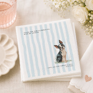 Servilleta De Papel Boston Terrier   Ilustración Personalizada para Bo