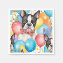 Boston Terrier Y Globos