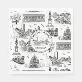 Servilleta De Papel Boston Toile (Ed. Aniversario) Negro/Blanco