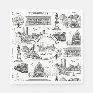 Servilleta De Papel Boston Toile (Ed. Aniversario) Negro/Blanco