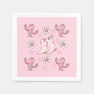 Servilleta De Papel Bota vaquera de discoteca y cactus