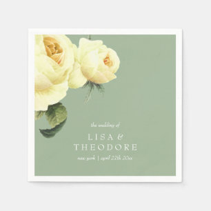 Servilleta De Papel Botánica Boda de la Vintage del Sabio Amarillo per