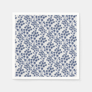 Servilleta De Papel Botánica de la Marina Azul
