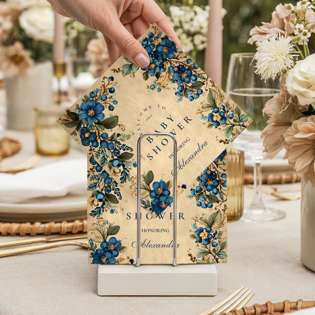 Servilleta De Papel Botanical Blueberry Floral Baby Shower (Subido por el creador)